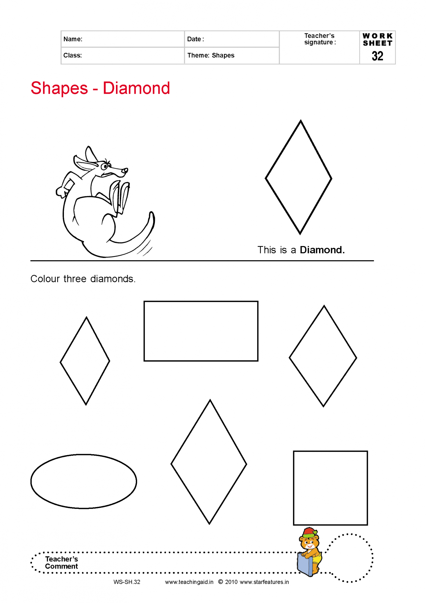 Free Shapes Worksheets