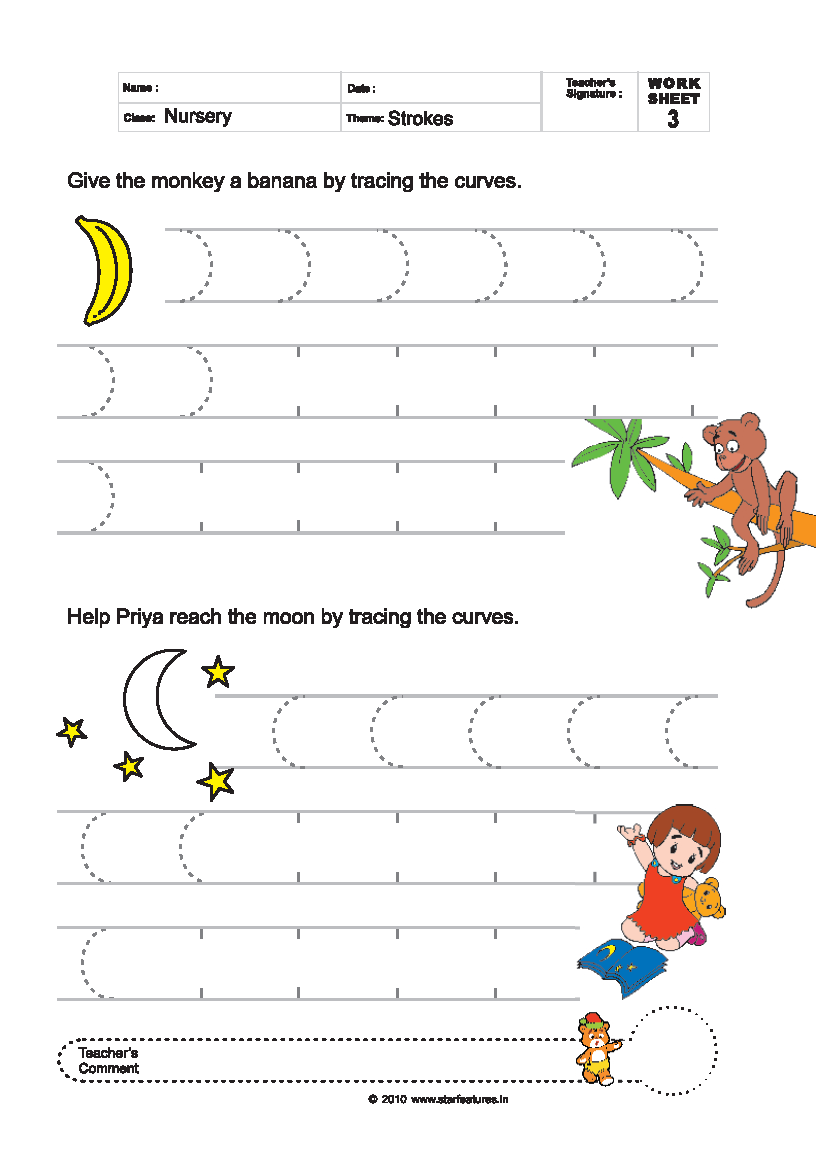 Free Pre Primary Worksheets