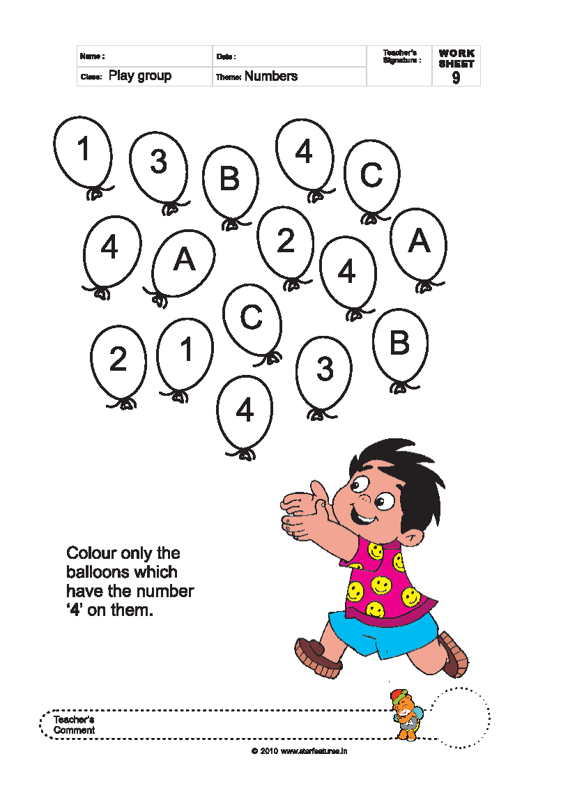 Free Play School Worksheets