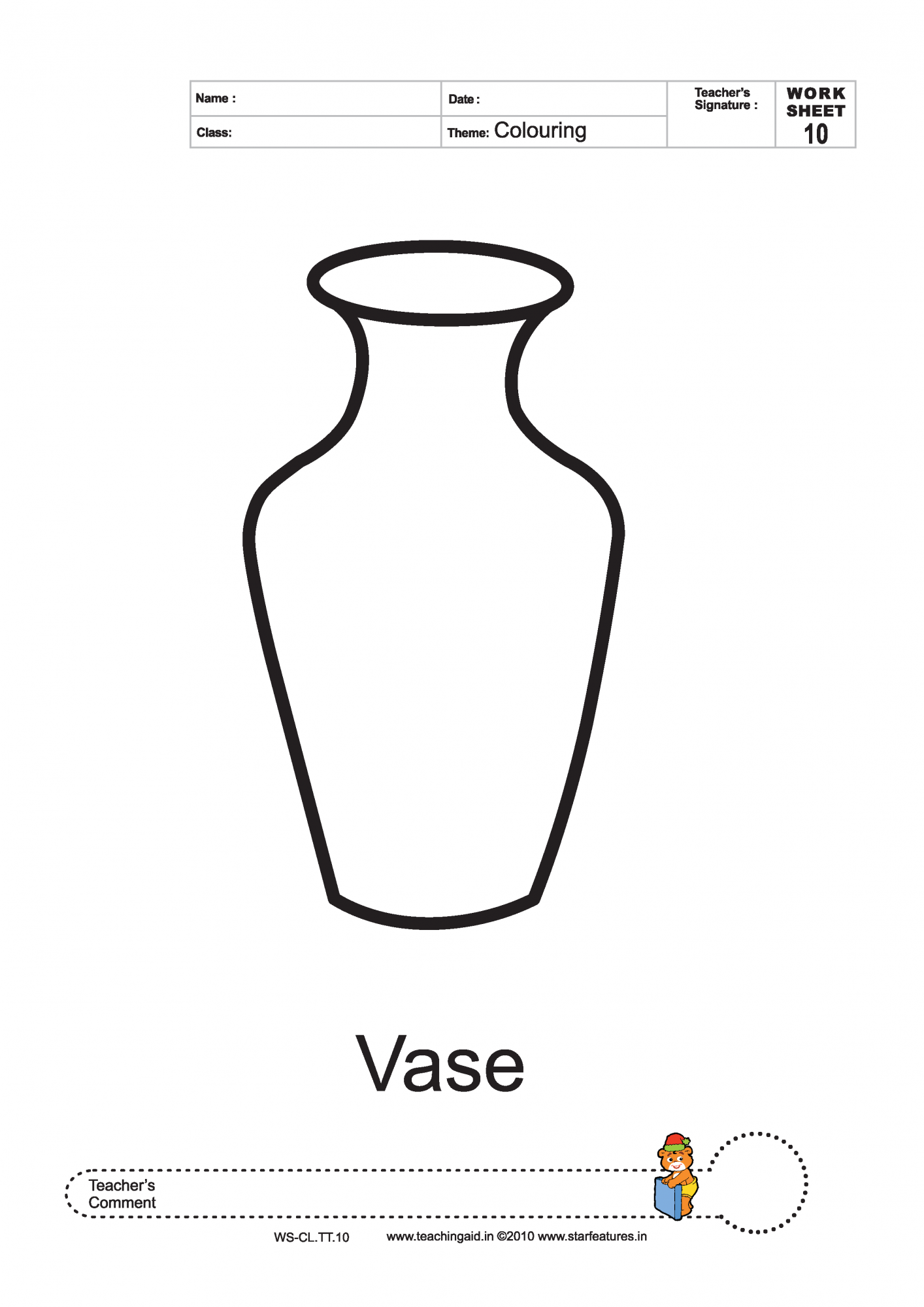 v is for vase coloring pages - photo #22