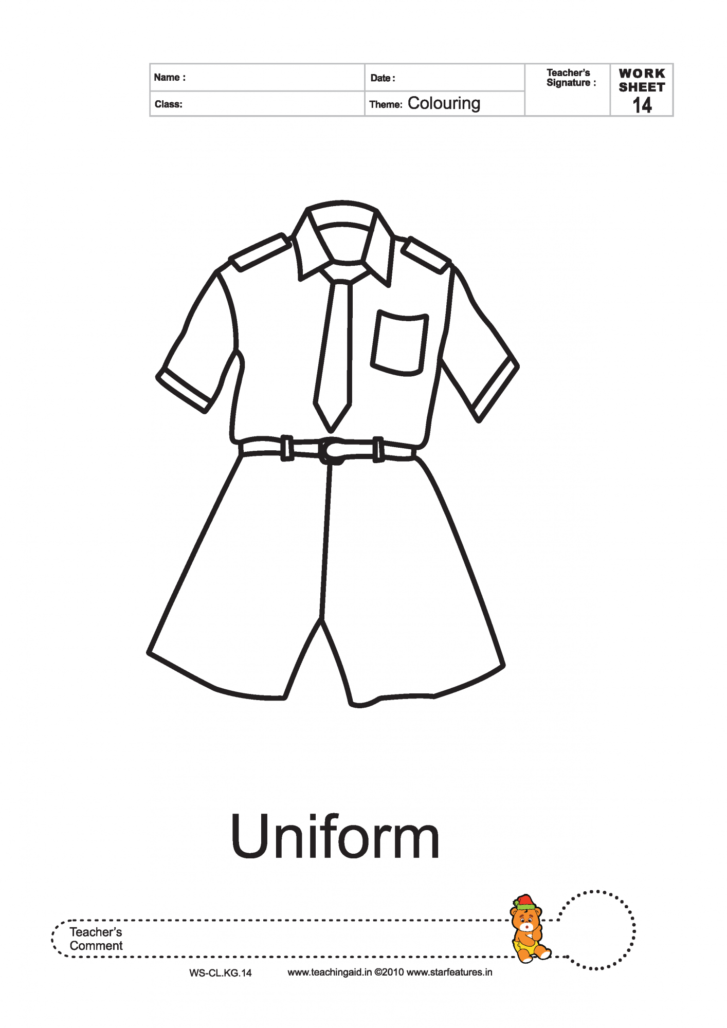 uniform coloring pages - photo #1